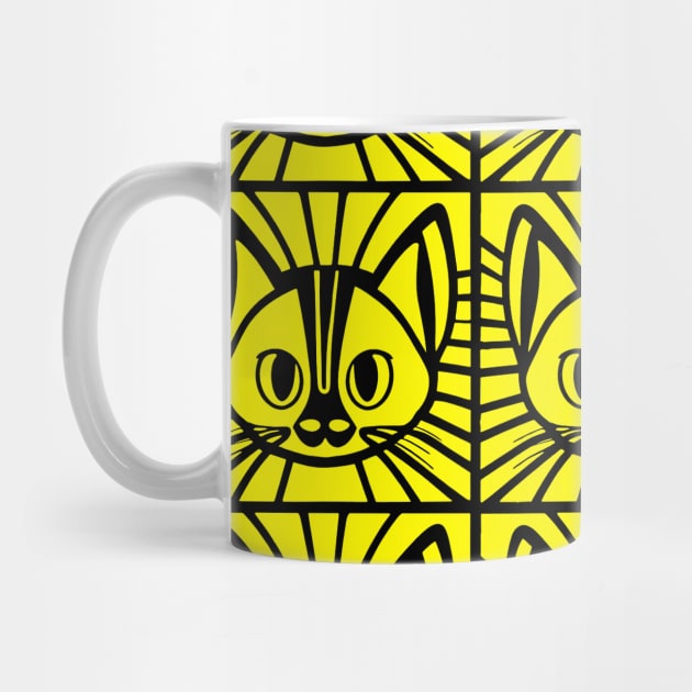 Yellow cat pattern by Upper East Side